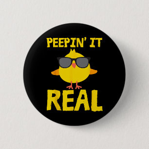 Bunnyin' It Real Funny Cool Chick Bunny Chickens E 6 Cm Round Badge