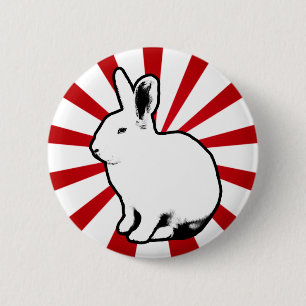 BunnyLuv White Rabbit Candy Stripe Button