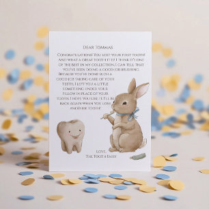 Bunny's boy First Tooth Fairy Letter