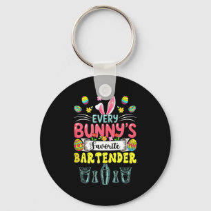 Bunny's favourite bartender easter job team huntin key ring