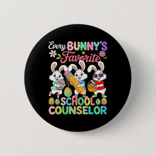 Bunny's Favourite School Counsellor Easter Bunnies 6 Cm Round Badge