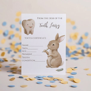 Bunny's First Tooth Fairy Certificate