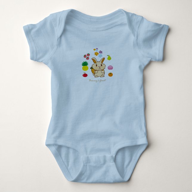 Bunny's fruit baby bodysuit (Front)
