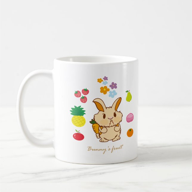 Bunny's fruit  coffee mug (Left)