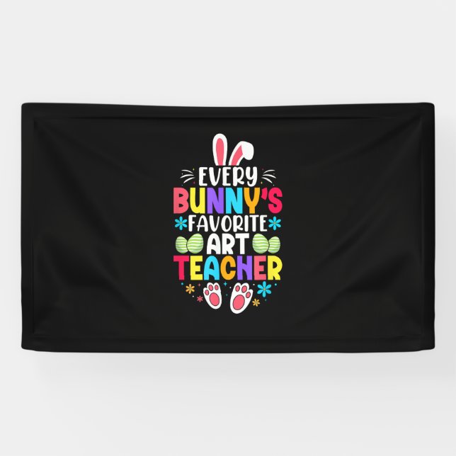 Bunny's Teacher Easter Themed Colourful Design  Banner (Horizontal)