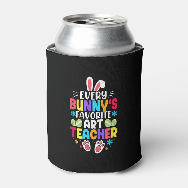 Bunny's Teacher Easter Themed Colourful Design  Can Cooler (Can Front)