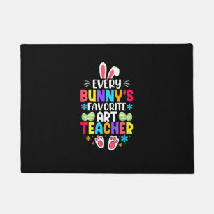 Bunny's Teacher Easter Themed Colourful Design  Doormat