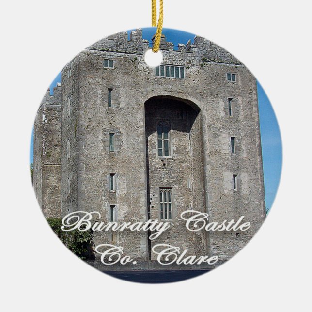 Bunratty Castle, Ireland, Christmas Ornament, Ceramic Tree Decoration (Front)