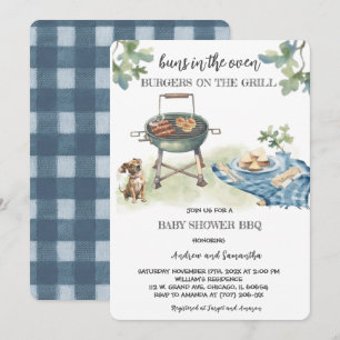 Buns In The Oven Burgers On The Grill Invitation