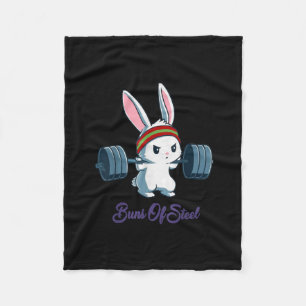 Buns of Ness Rabbit Bunny Lover Gym Workout Funny Fleece Blanket