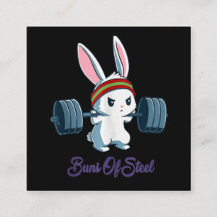 Buns Of Sl Ness Rabbit Bunny Lover Gym Workout Square Business Card