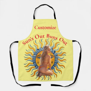 Buns Out Bikini Beach Girl Thunder_Cove Apron