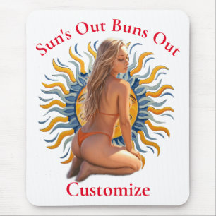 Buns Out Bikini Beach Girl Thunder_Cove  Mouse Mat
