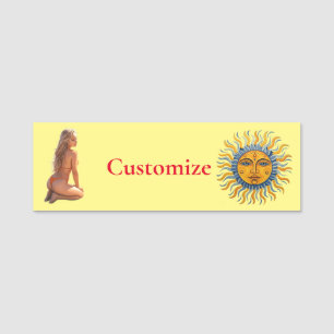 Buns Out Bikini Beach Girl Thunder_Cove Name Tag