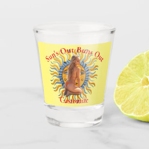 Buns Out Bikini Beach Girl Thunder_Cove Shot Glass