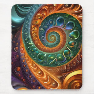 bunt und modern, design in Spiralenform Mouse Mat
