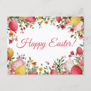 Bunte Aquarell Oster Postkarte mit Ostereiern Postcard