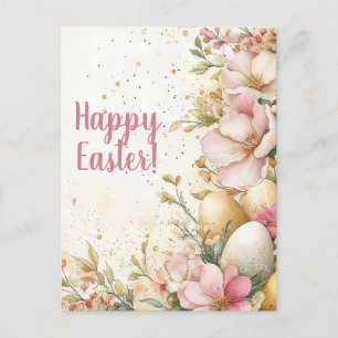 Bunte Aquarell Oster Postkarte mit Ostereiern Postcard