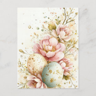 Bunte Aquarell Oster Postkarte mit Ostereiern Postcard