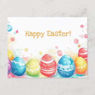 Bunte Aquarell Oster Postkarte mit Ostereiern Postcard