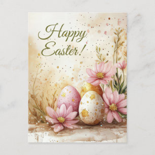 Bunte Aquarell Oster Postkarte mit Ostereiern Postcard
