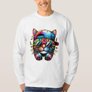 Bunte Feierkatze T-Shirt