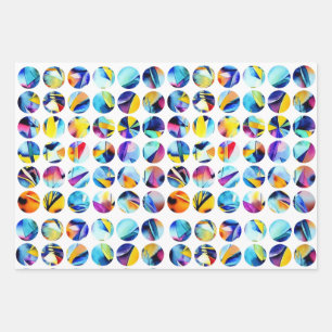 Bunte Kreise auf weißem Hintergrund Wrapping Paper Sheet