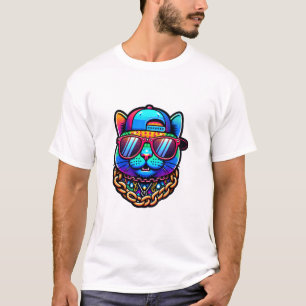Bunte Partykatze T-Shirt