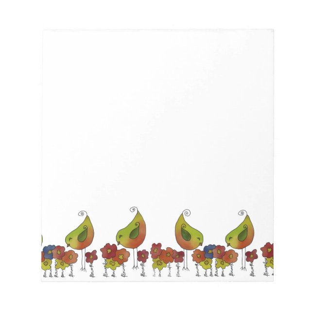 bunte Vögel  Notizblock Notepad (Front)
