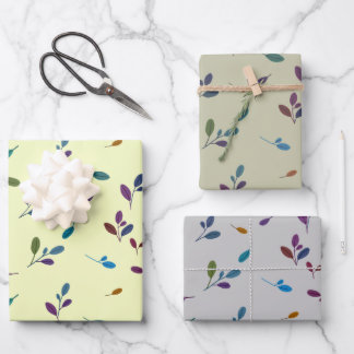 Bunte Zweige/Blätter Wrapping Paper Sheet