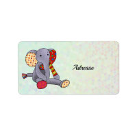 Bunter Elefant  Adressaufkleber