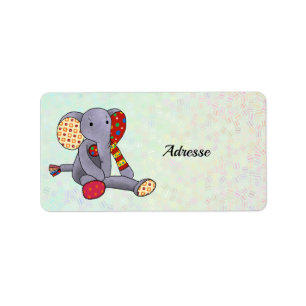 Bunter Elefant  Adressaufkleber Label