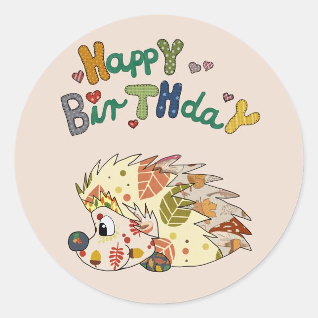 Bunter Igel Classic Round Sticker (Front)