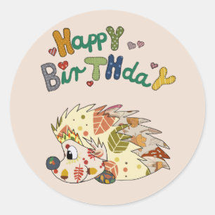 Bunter Igel Classic Round Sticker