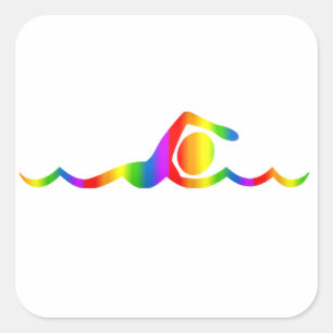 Bunter Schwimmen Regenbogen Sticker