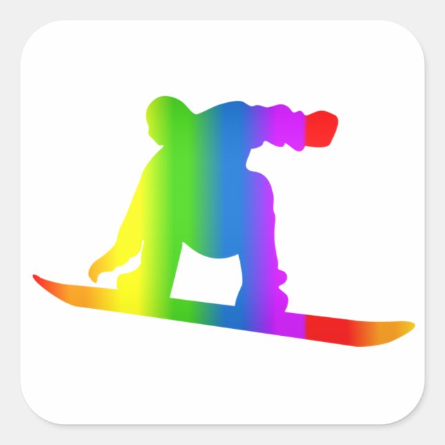 Bunter Snowboard Regenbogen Sticker (Front)