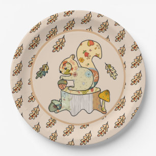 Buntes Eichhörnchen Paper Plate