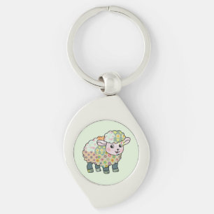 buntes Lämmchen  postkarte Key Ring