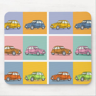 Buntes Oldtimer 2cv Ente Muster  Mouse Mat