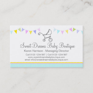 Bunting baby boutique business cards