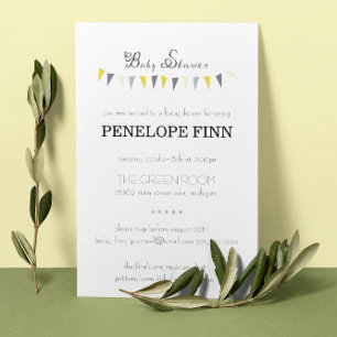 Bunting Baby Shower Invitation