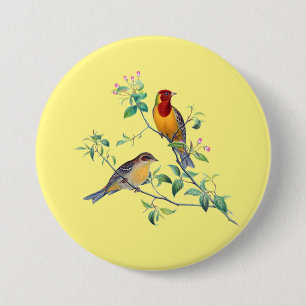 Bunting Birds,  7.5 Cm Round Badge