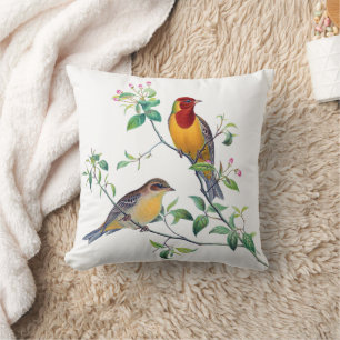 Bunting Birds on Branches Cushion