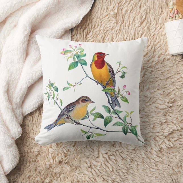 Bunting Birds on Branches Cushion (Blanket)