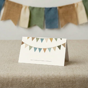 Bunting blank place card with handwriting line