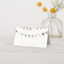 Bunting blank place card with handwriting line
