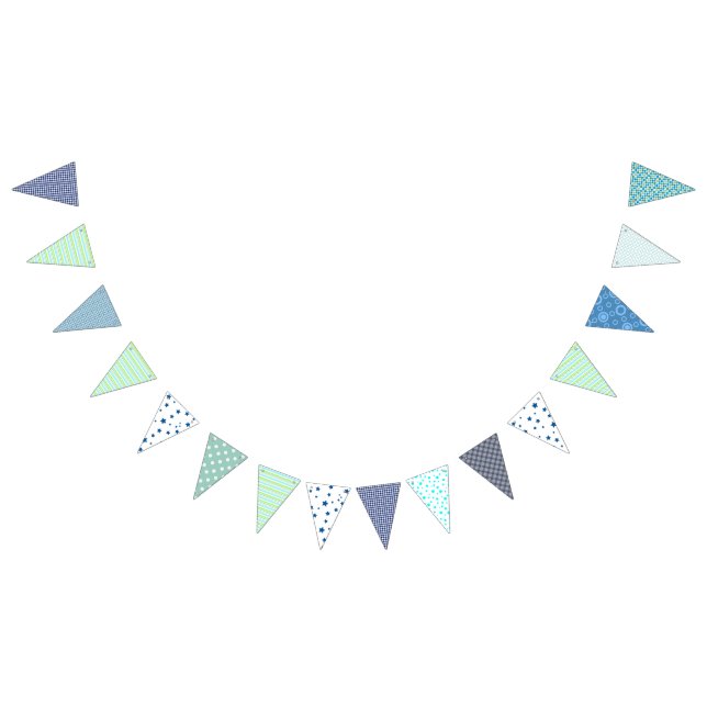 Bunting - Blue Green and White Bunting (All)