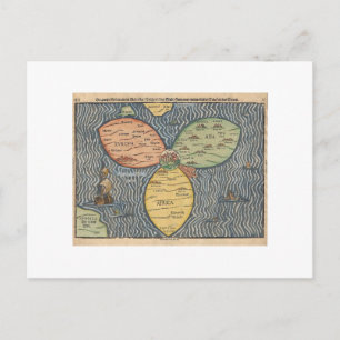 Bunting clover leaf map 1581 postcard