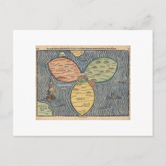 Bunting clover leaf map 1581 postcard (Front)