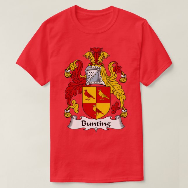 Bunting Coat of Arms Family Crest  T-Shirt (Design Front)